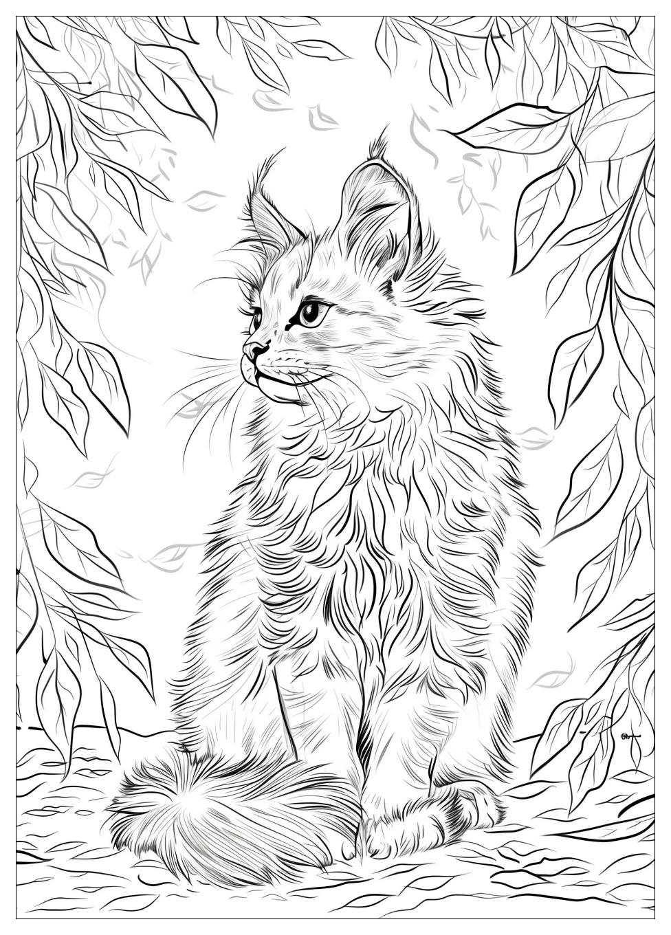 Realistic Cat Coloring Pages-11