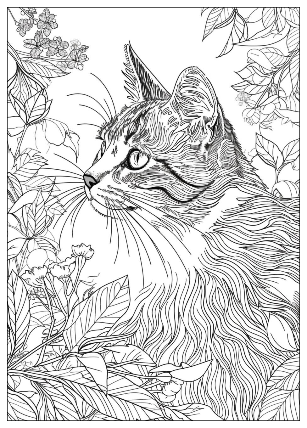 Realistic Cat Coloring Pages-14