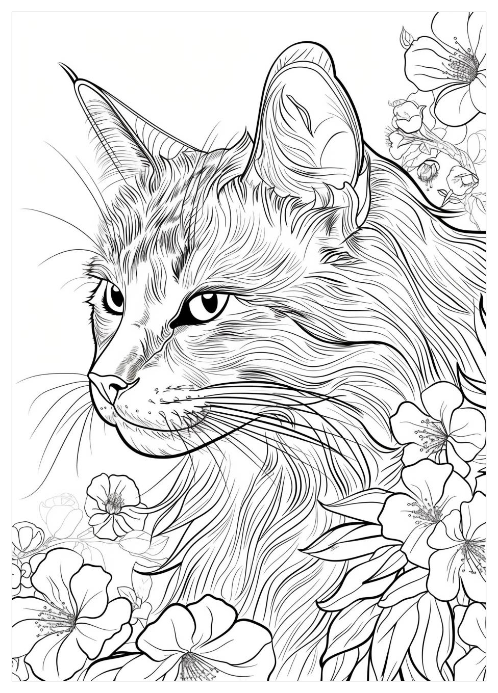Realistic Cat Coloring Pages-15