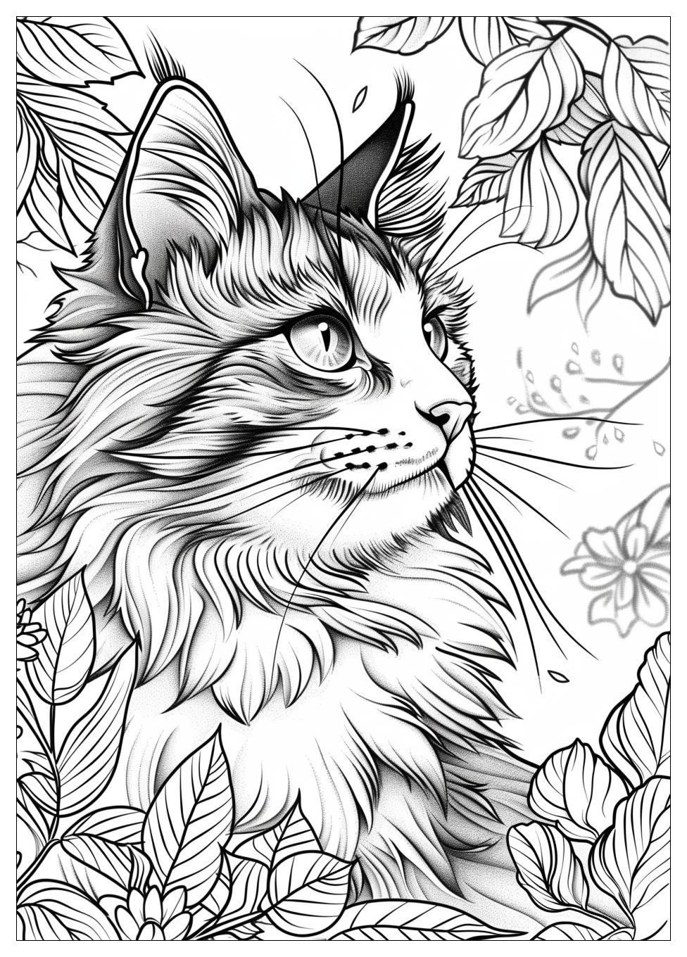 Realistic Cat Coloring Pages-16