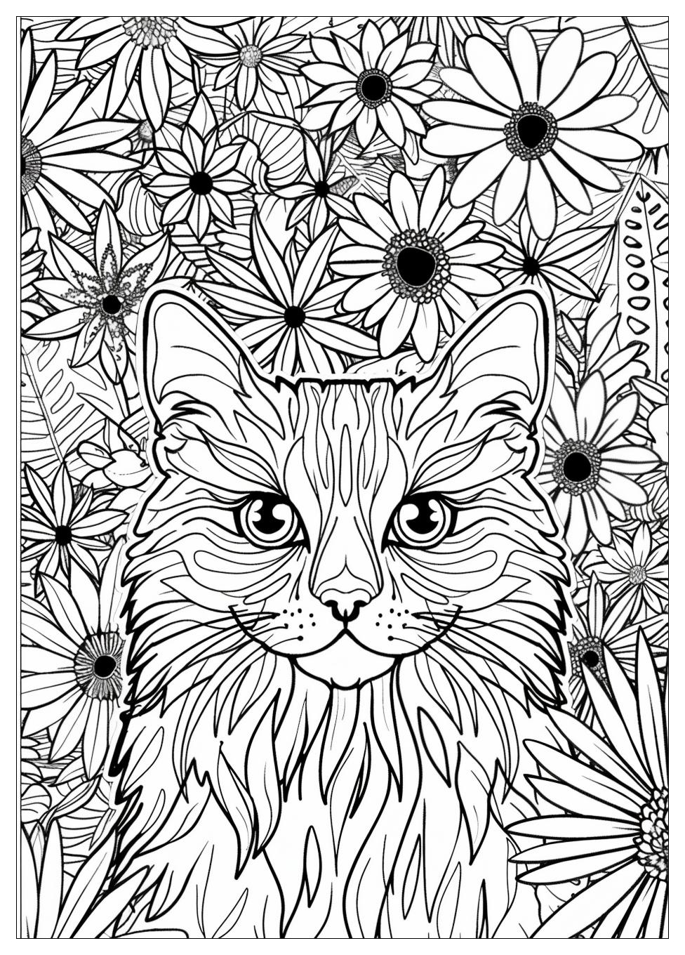 Realistic Cat Coloring Pages-17