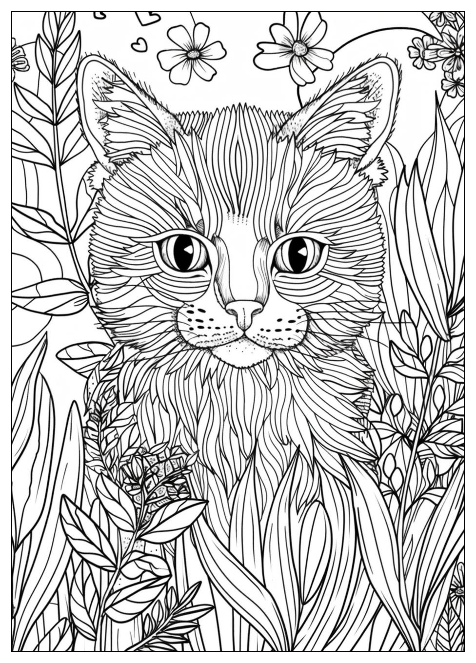 Realistic Cat Coloring Pages-19