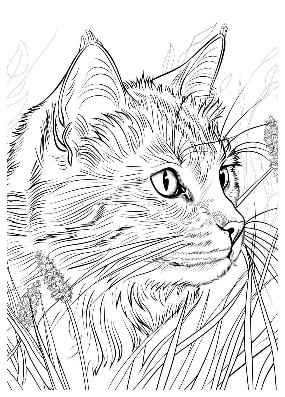 Realistic Cat Coloring Pages-2