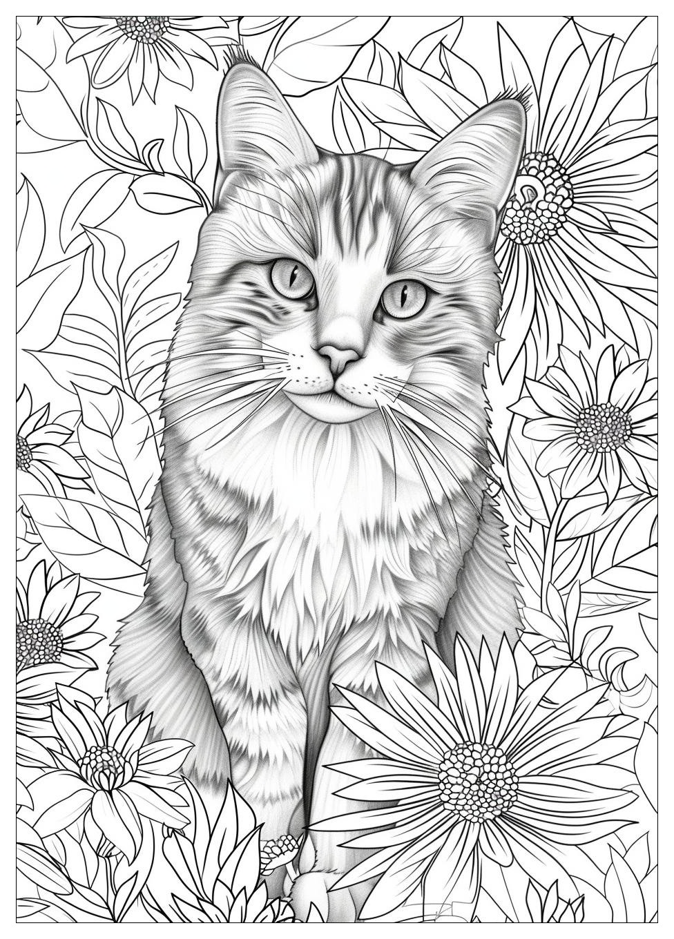 Realistic Cat Coloring Pages-20