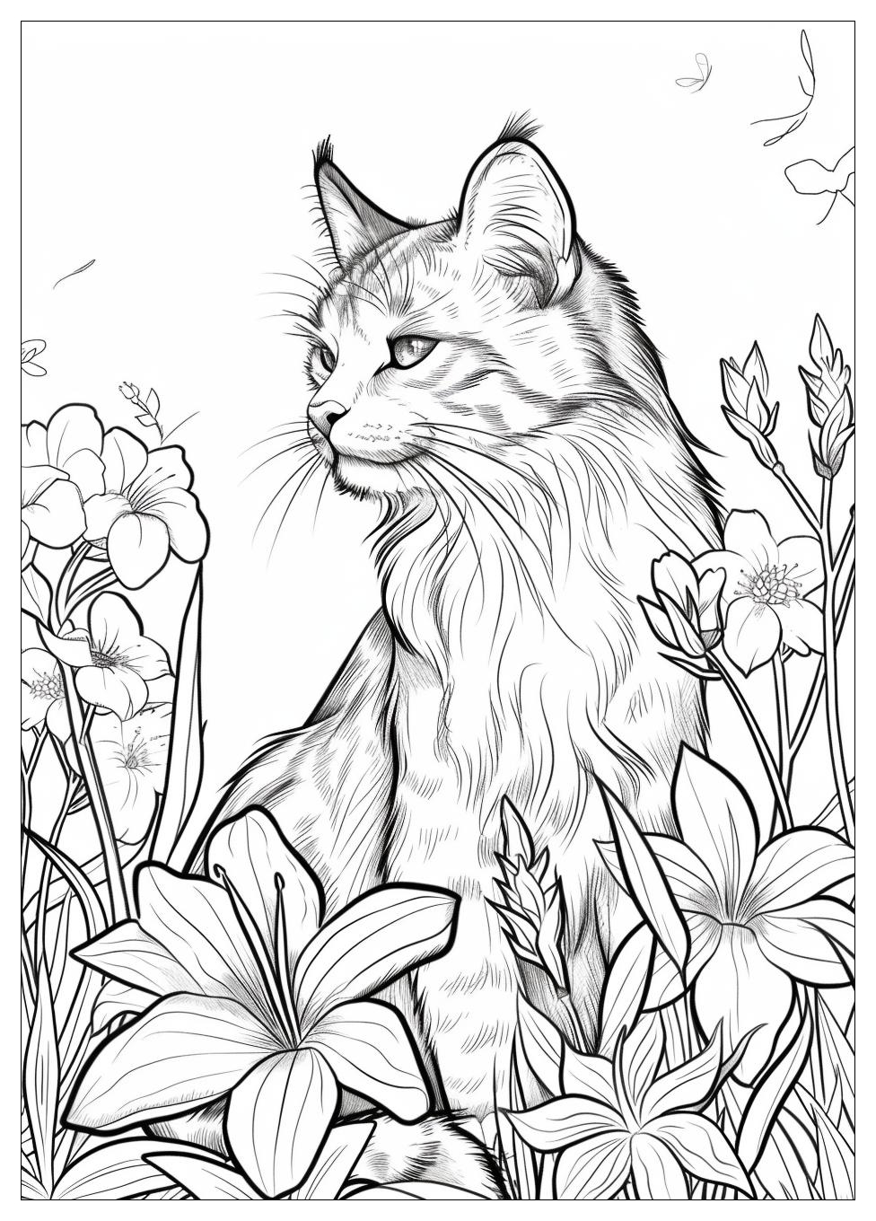 Realistic Cat Coloring Pages-7