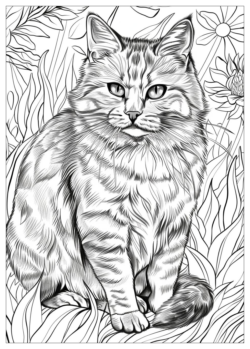 Realistic Cat Coloring Pages-8