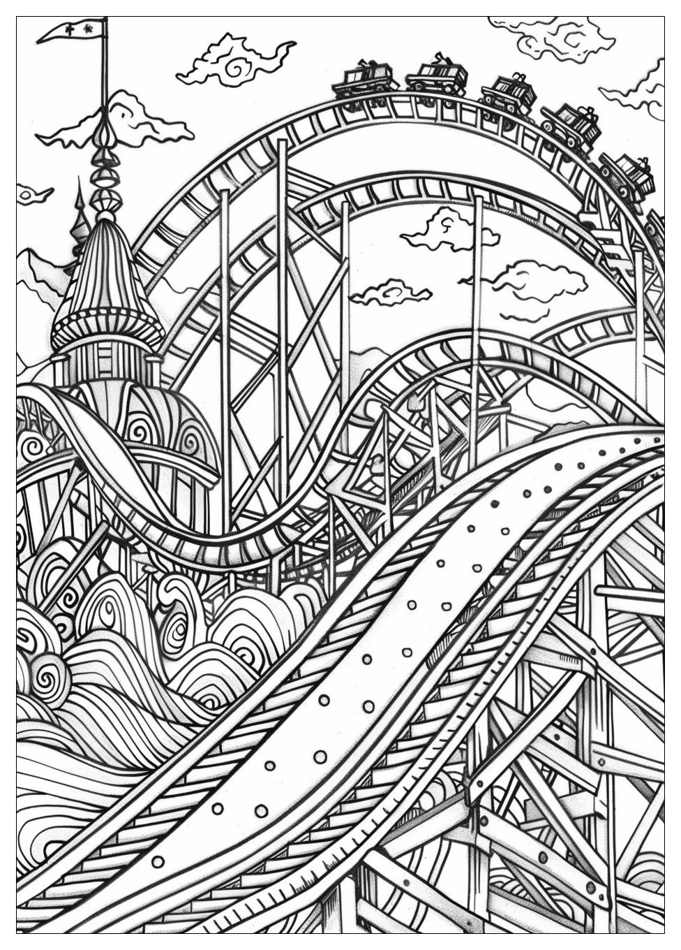 Roller Coaster Coloring Pages-16