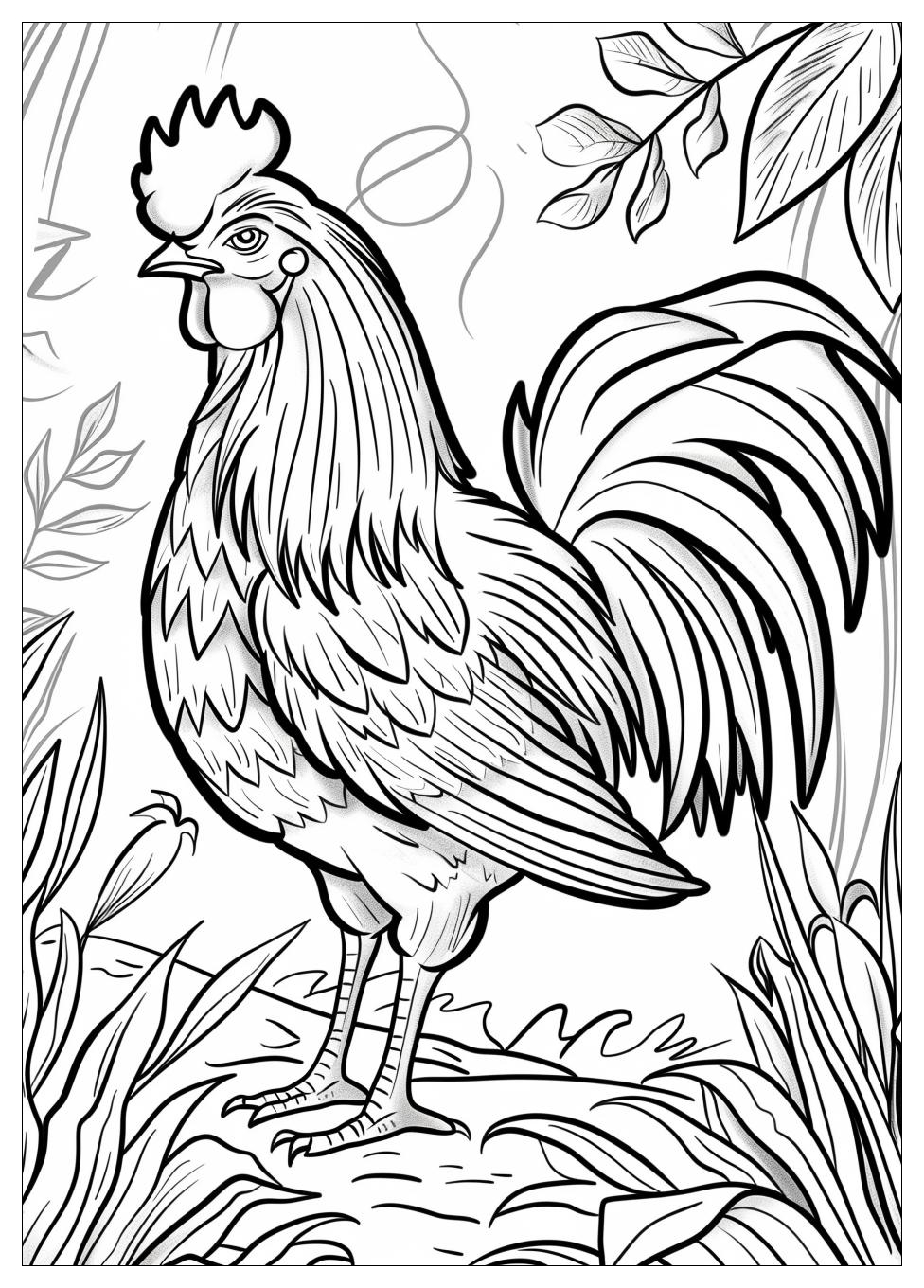Rooster Coloring Pages-11