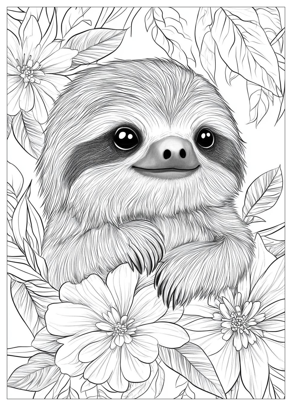 Sloth Coloring Pages-13