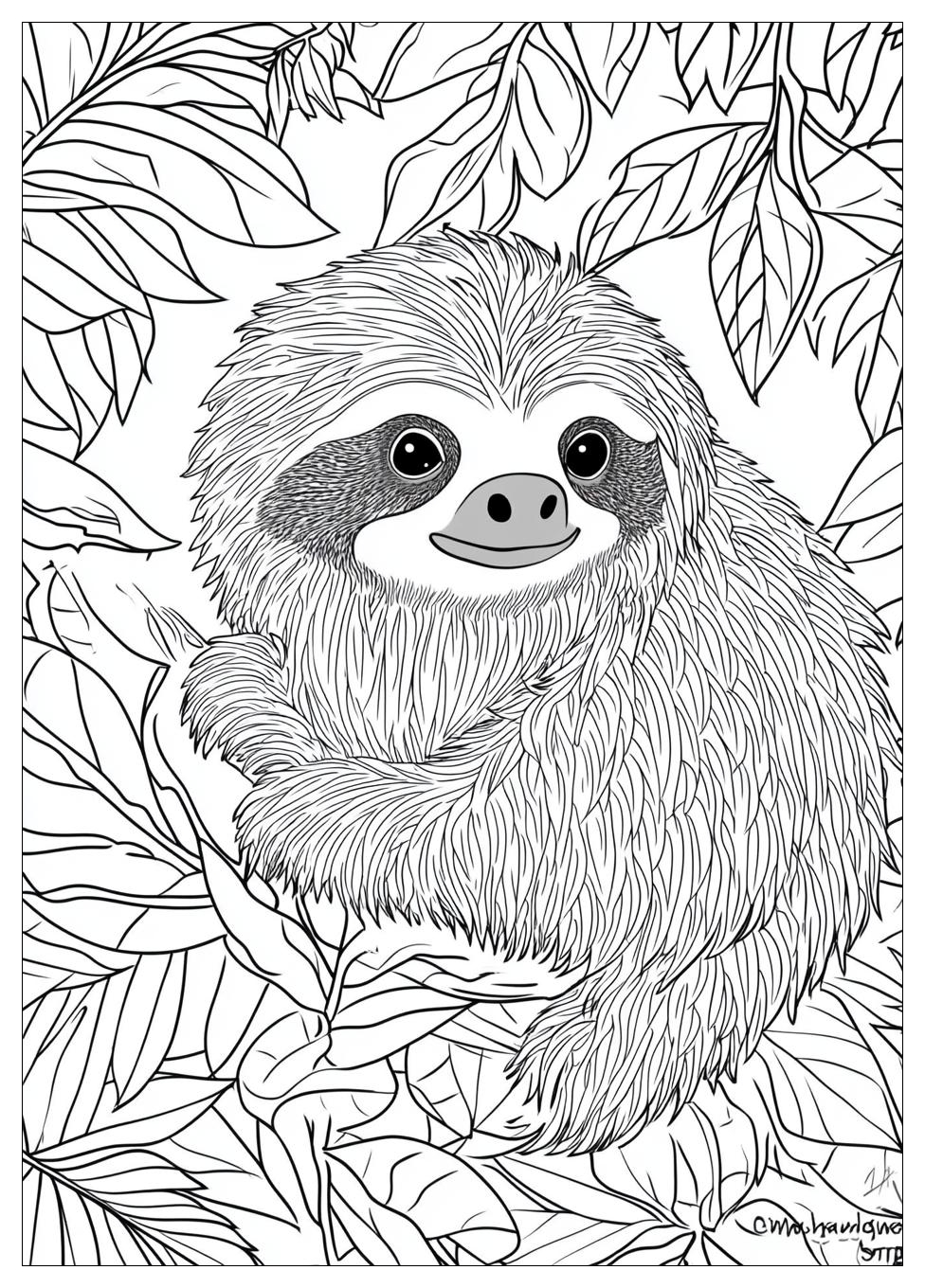 Sloth Coloring Pages-16