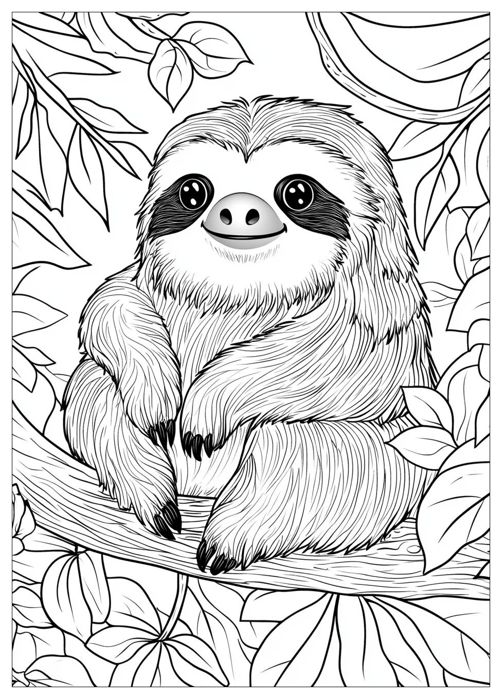 Sloth Coloring Pages-20