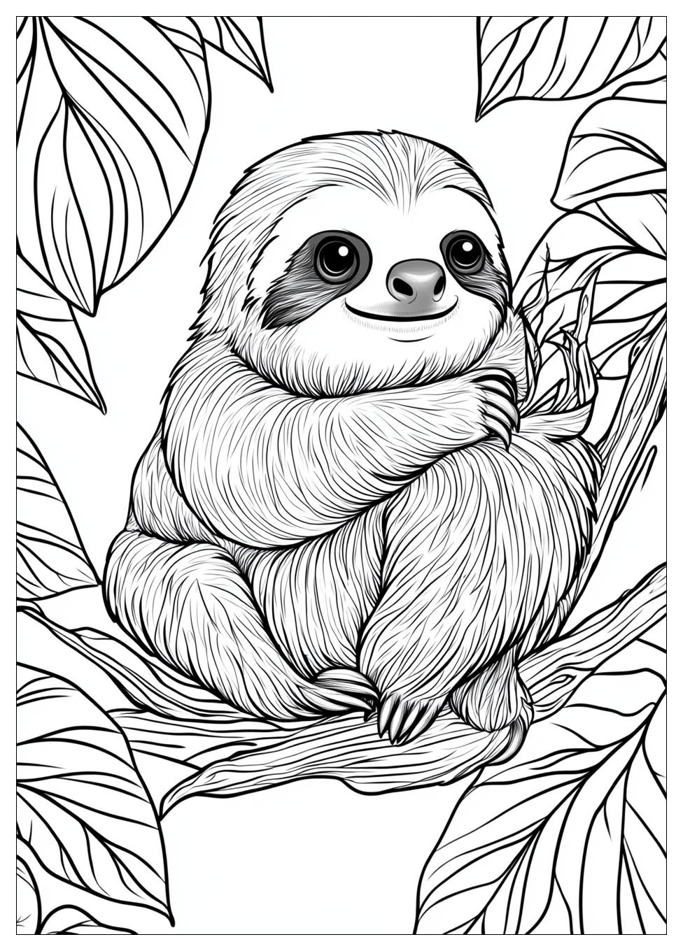 Sloth Coloring Pages-3