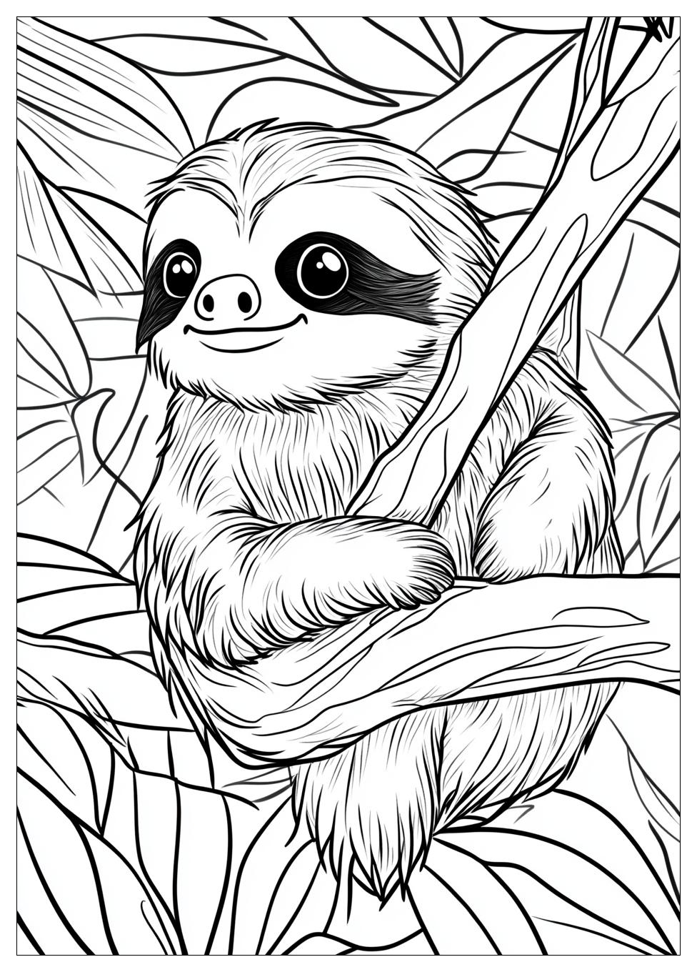 Sloth Coloring Pages-4
