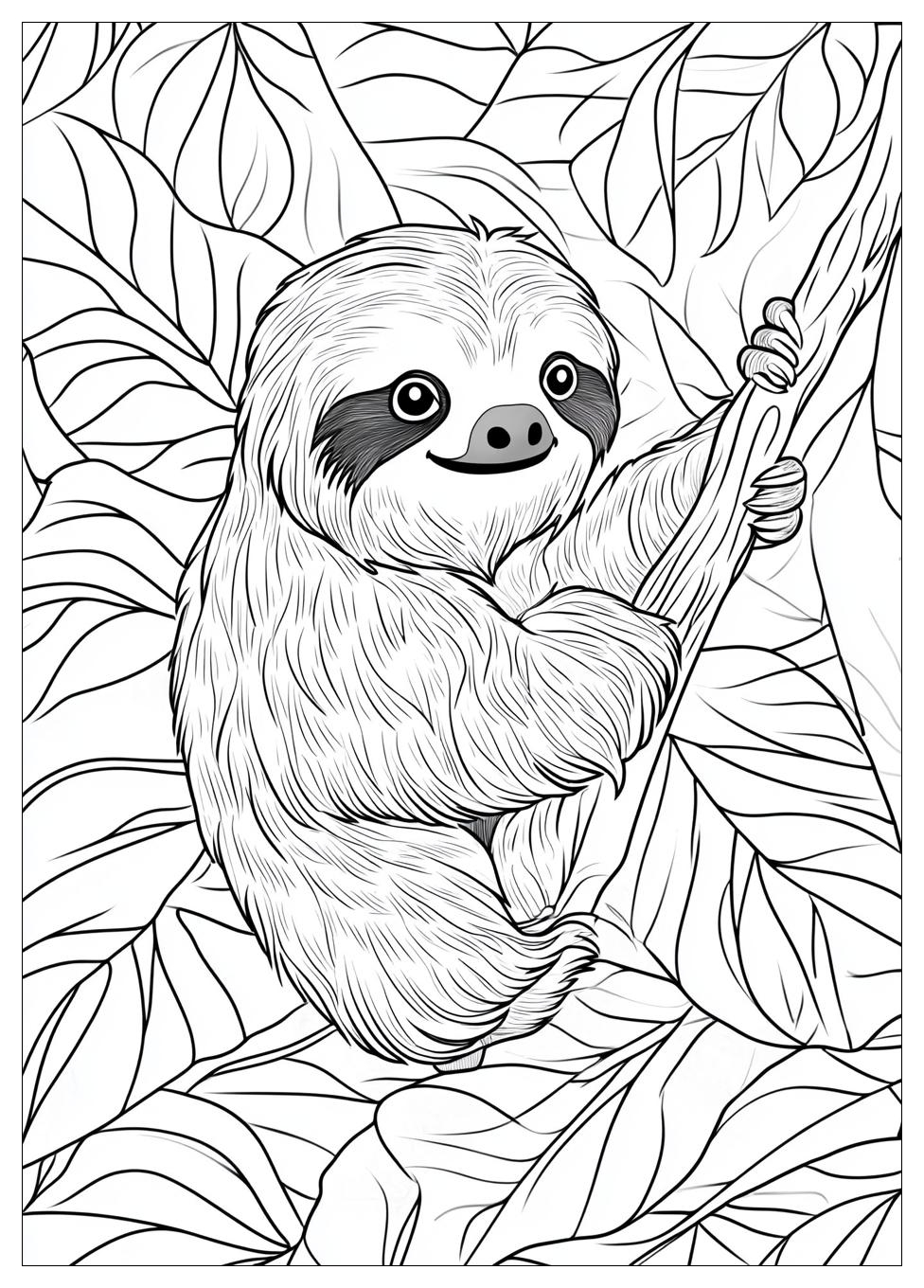 Sloth Coloring Pages-5
