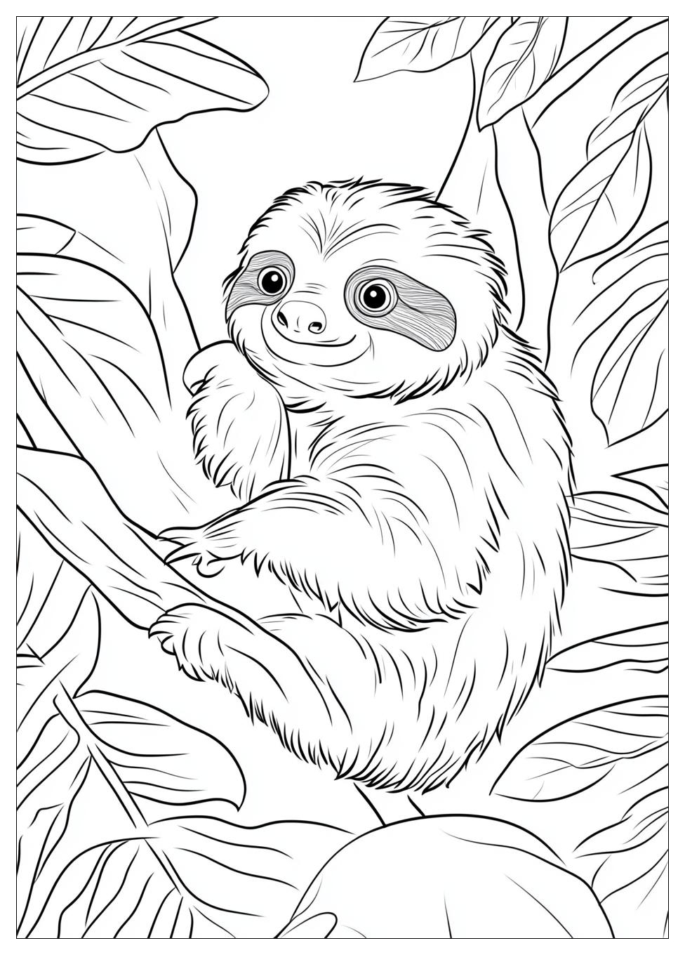 Sloth Coloring Pages-7