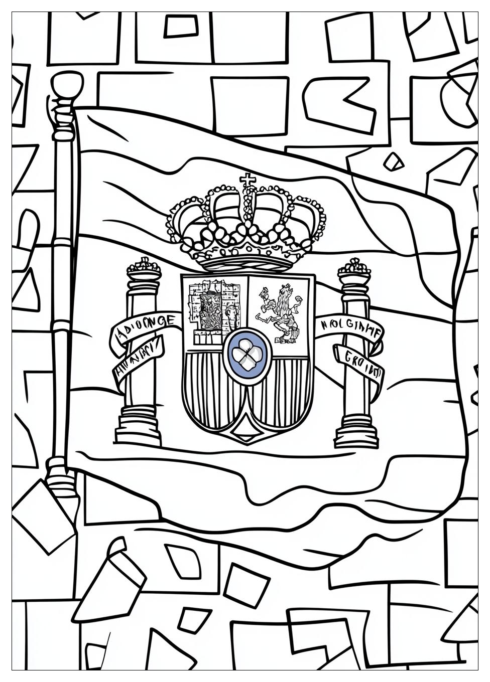 Spain Flag Coloring Pages-17
