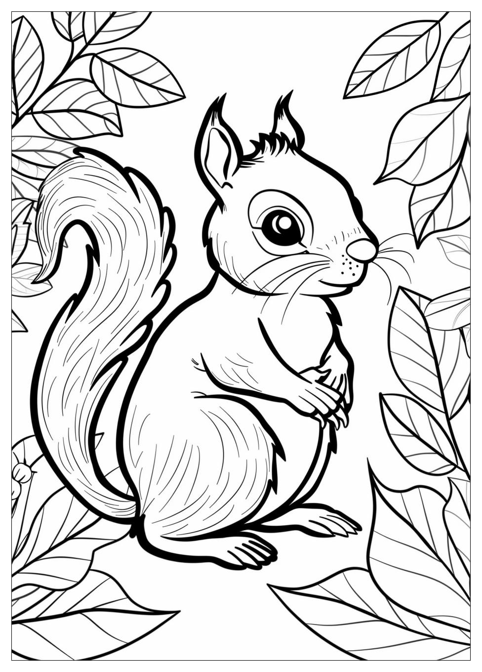 Squirrel Coloring Pages-1