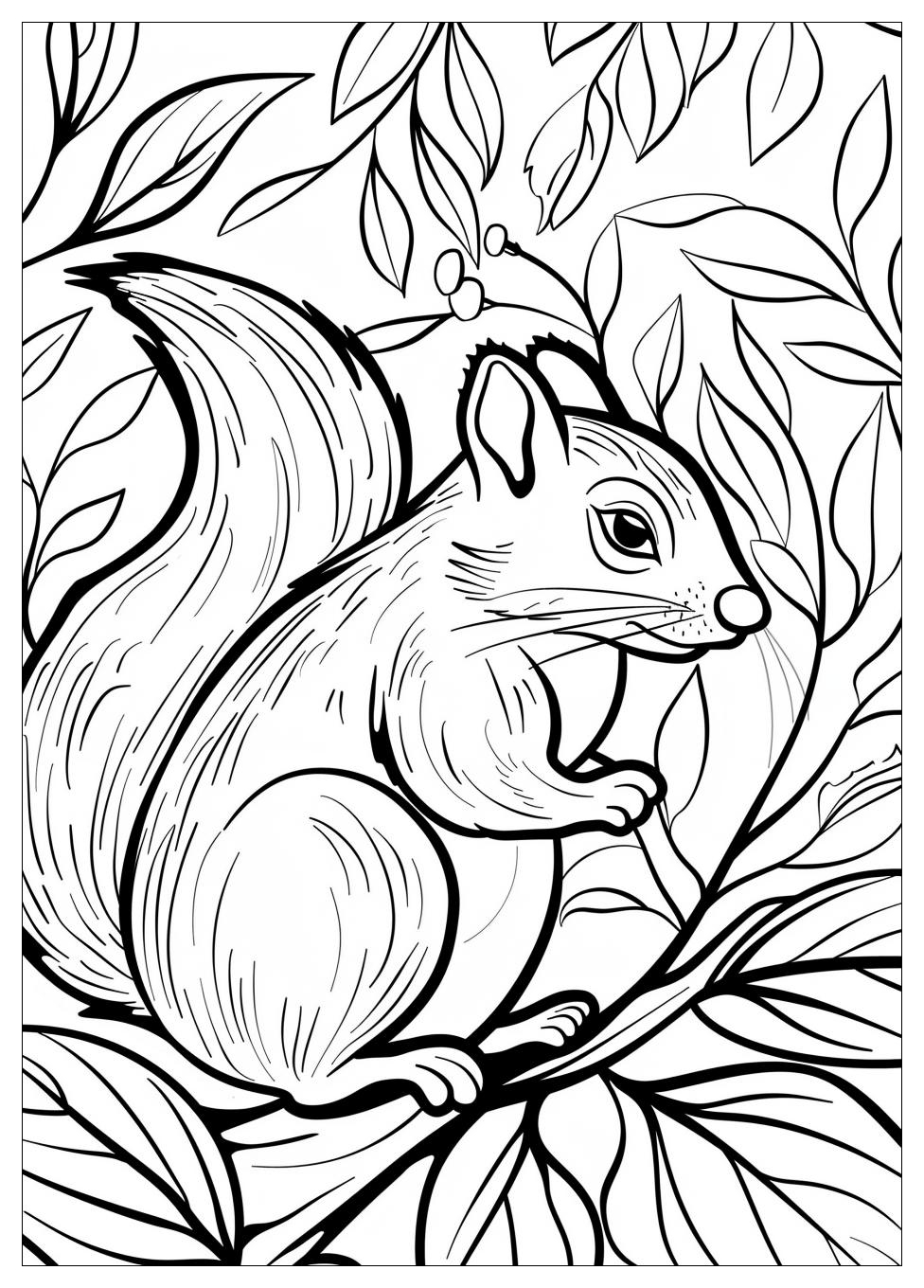 Squirrel Coloring Pages-11