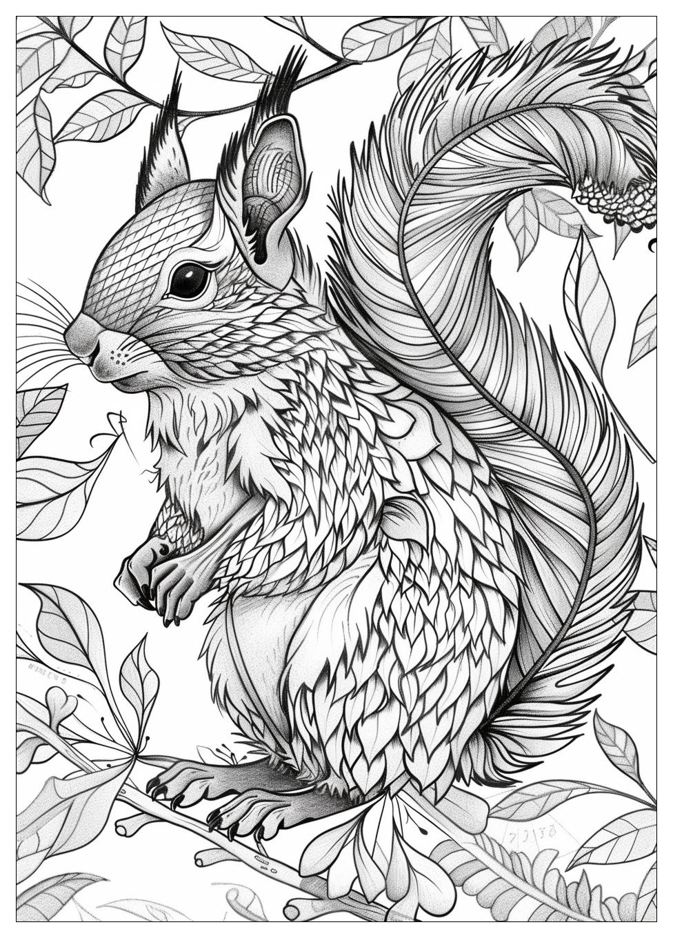 Squirrel Coloring Pages-17