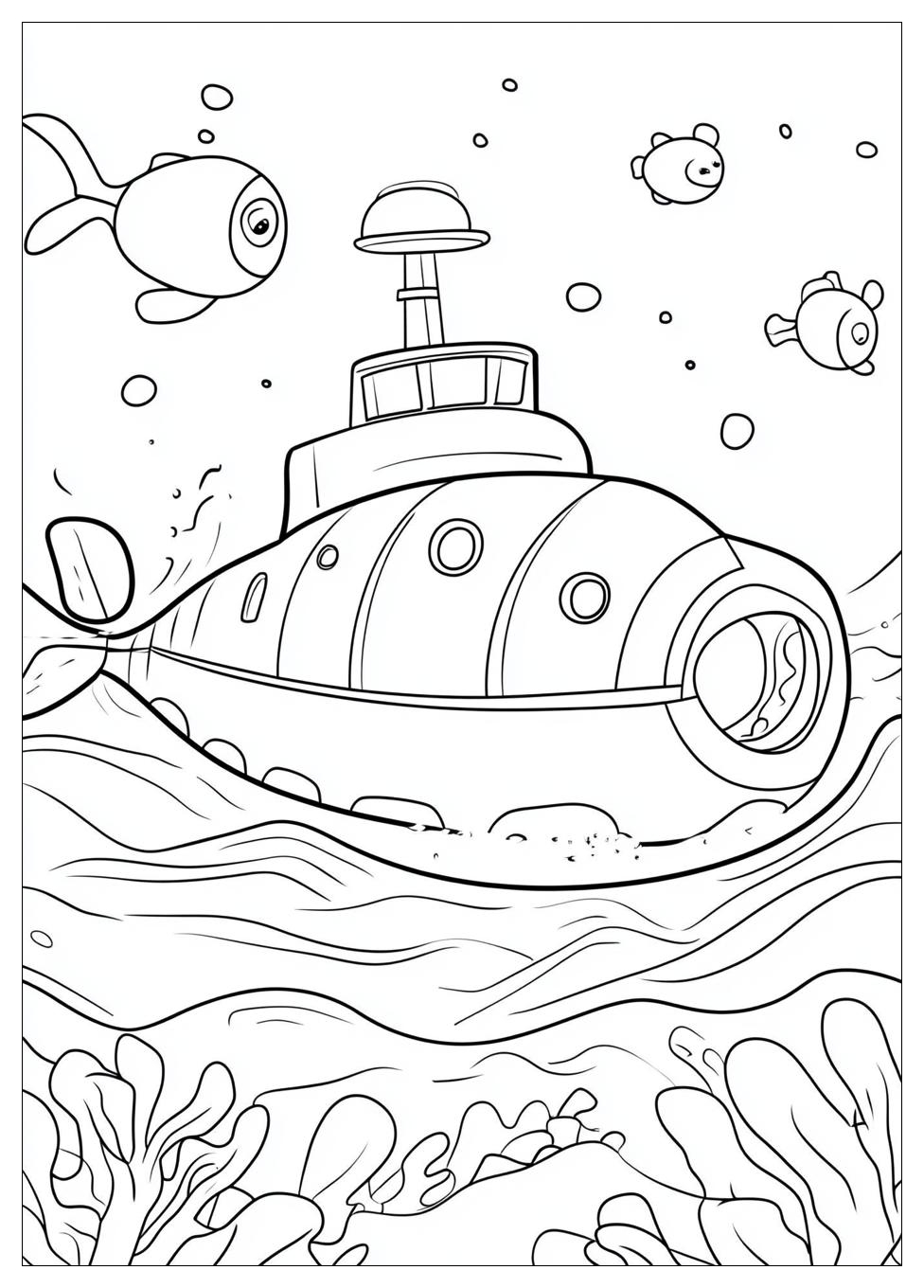 Submarine Coloring Pages-1
