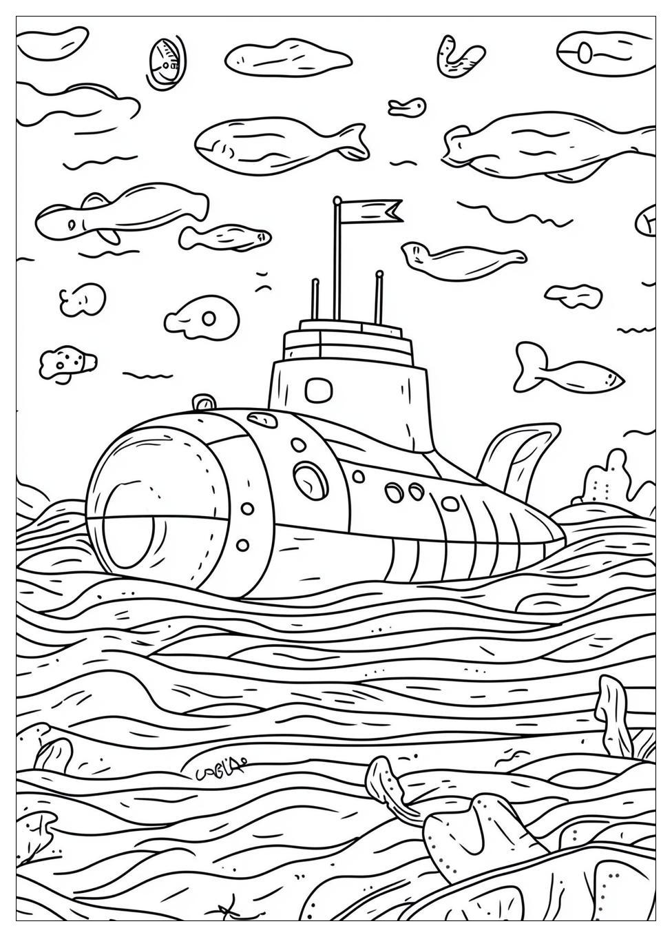 Submarine Coloring Pages-10