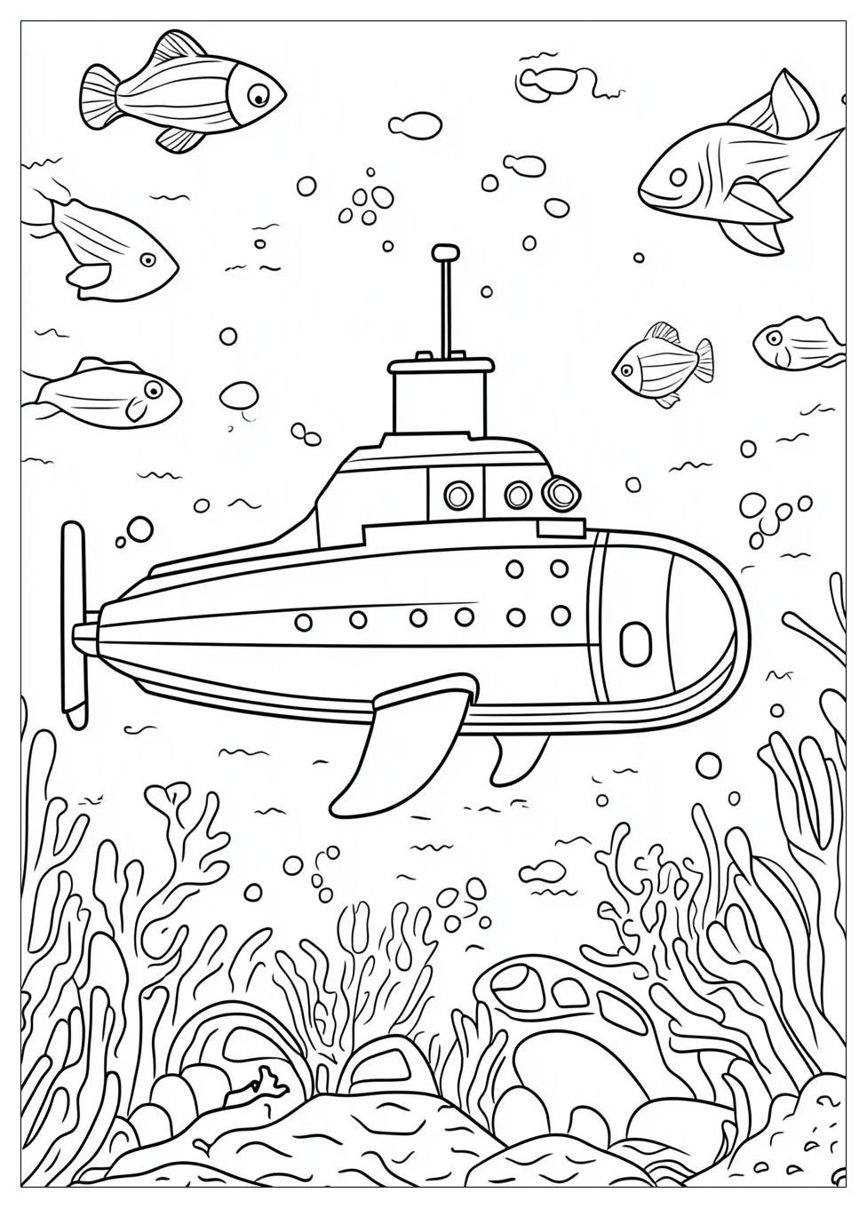 Submarine Coloring Pages-11