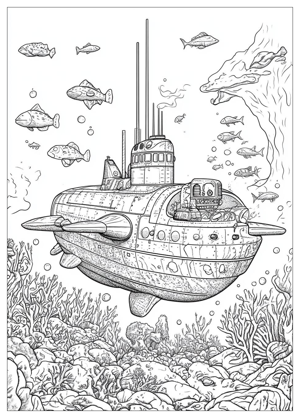 Submarine Coloring Pages-19