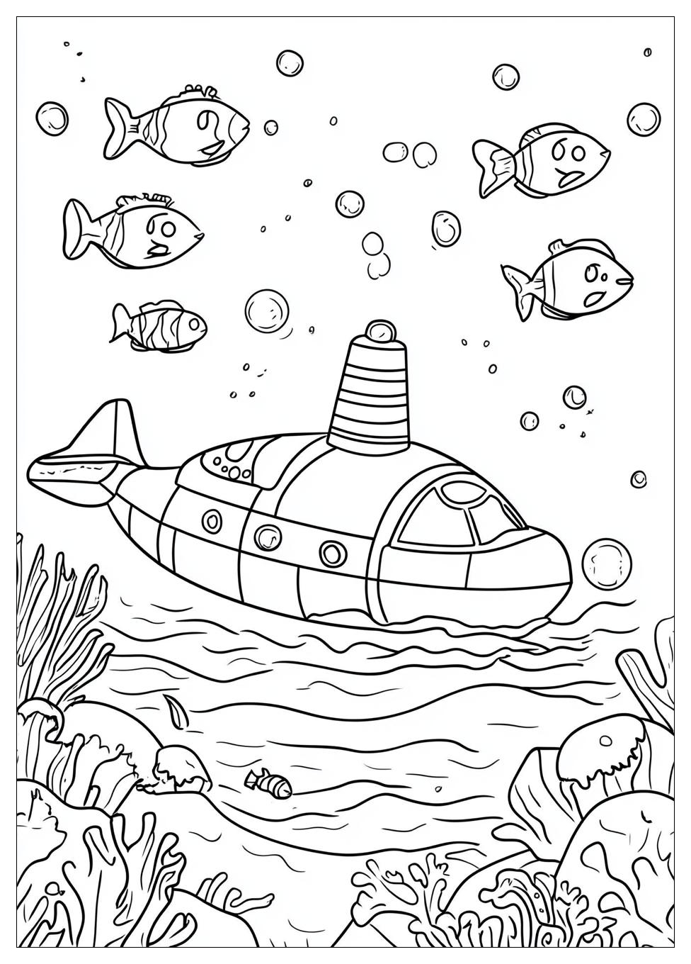 Submarine Coloring Pages-8