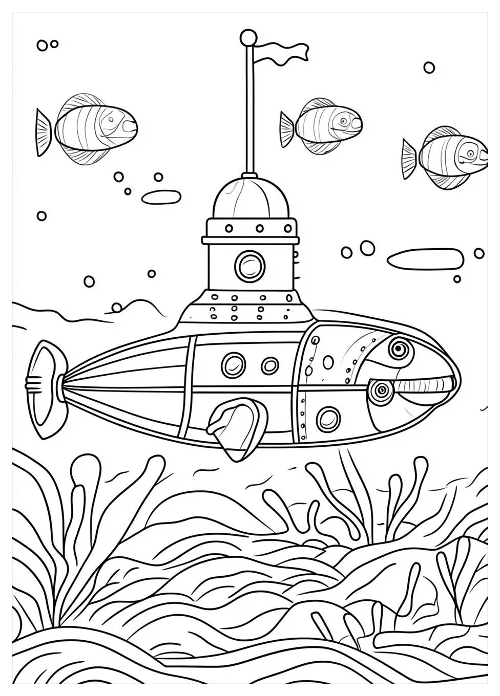 Submarine Coloring Pages-9