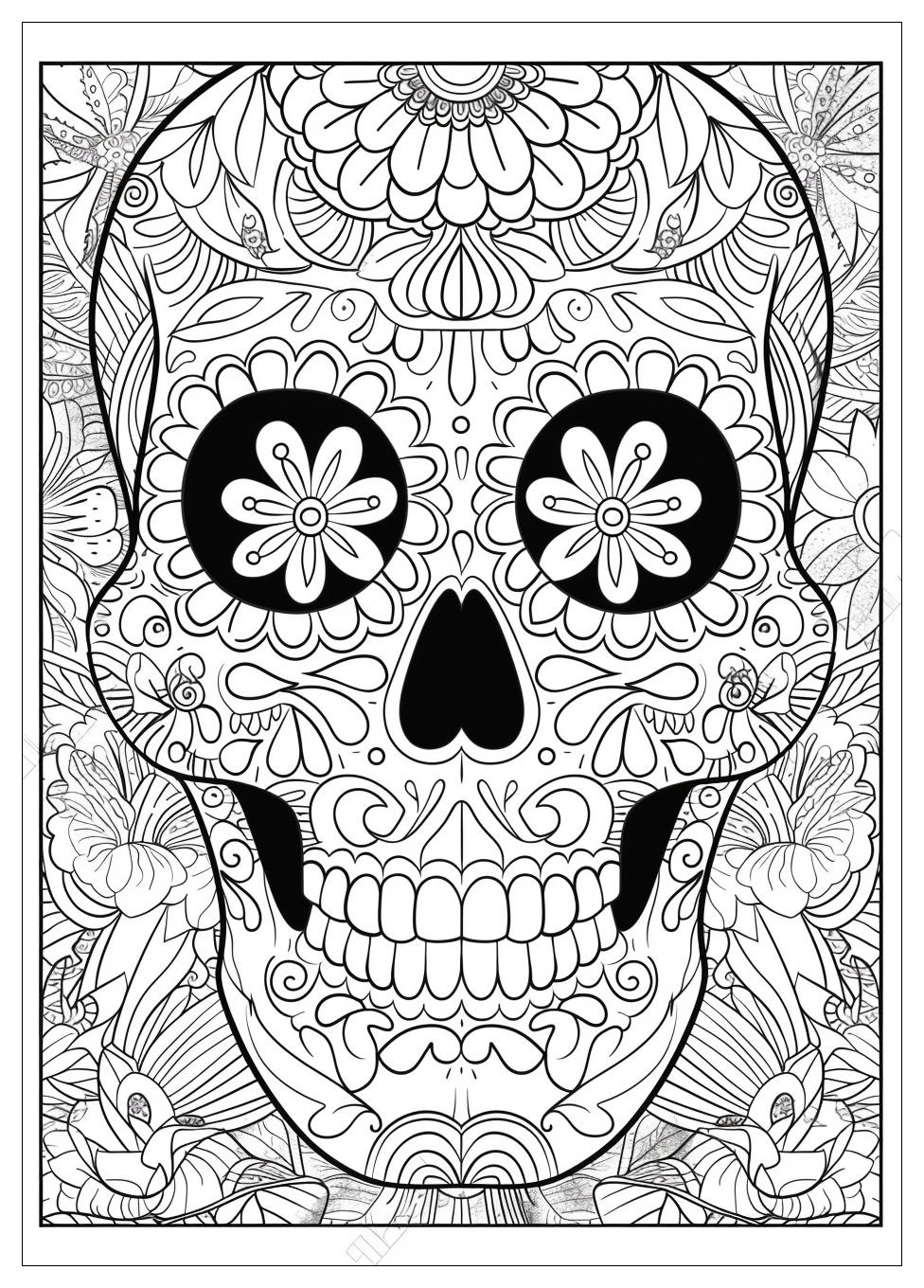 Sugar Skull Coloring Pages-12