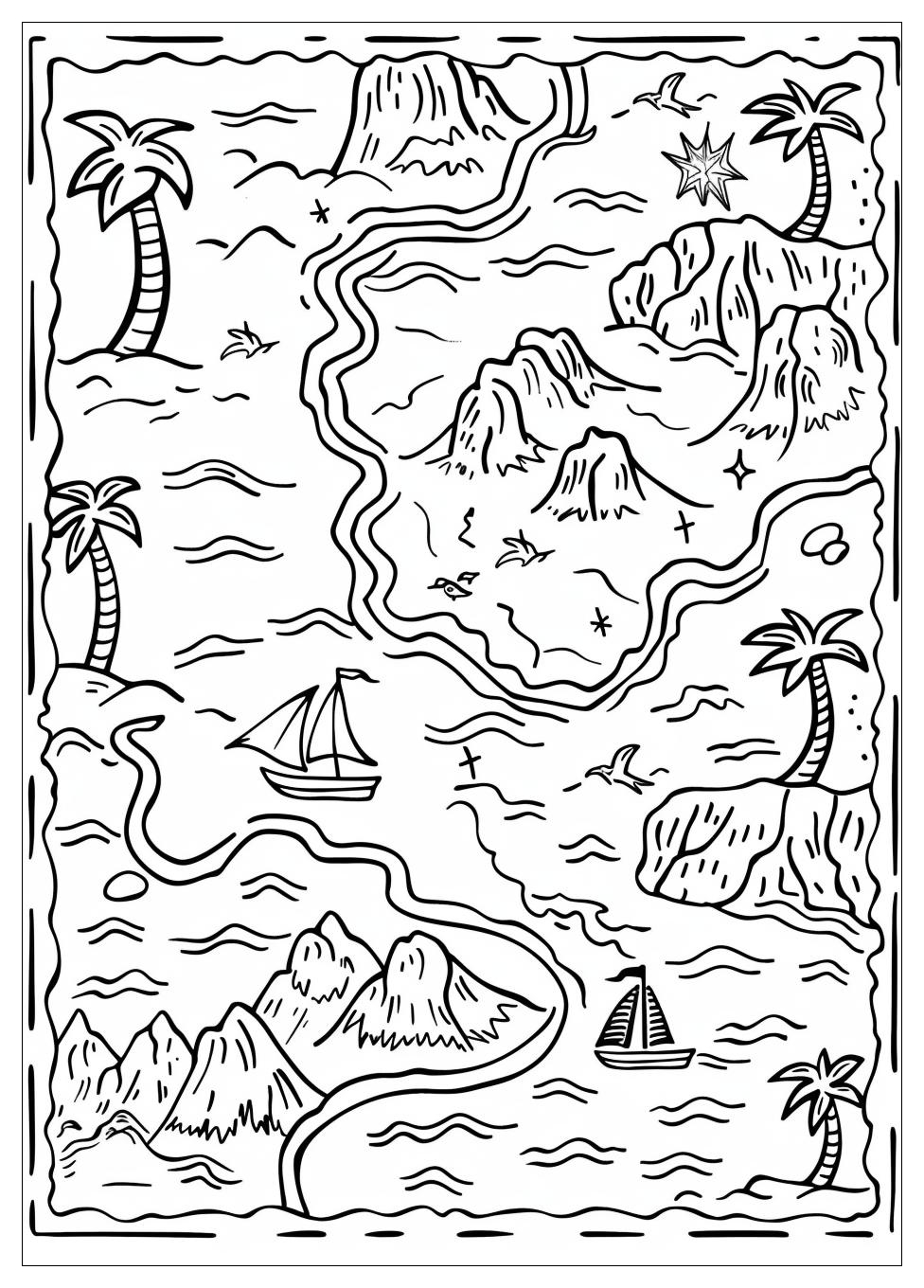 Treasure Map Coloring Pages-1