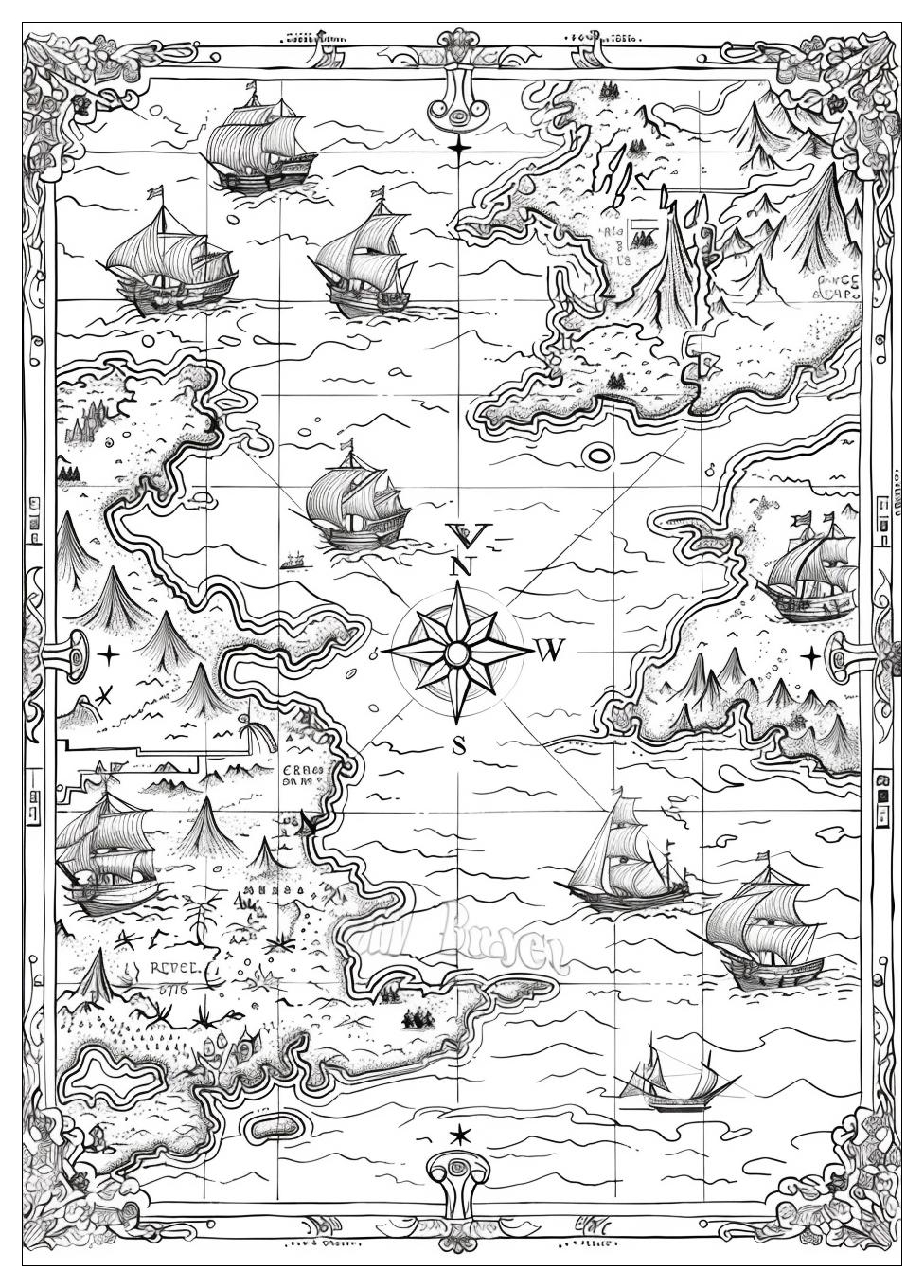 Treasure Map Coloring Pages-17