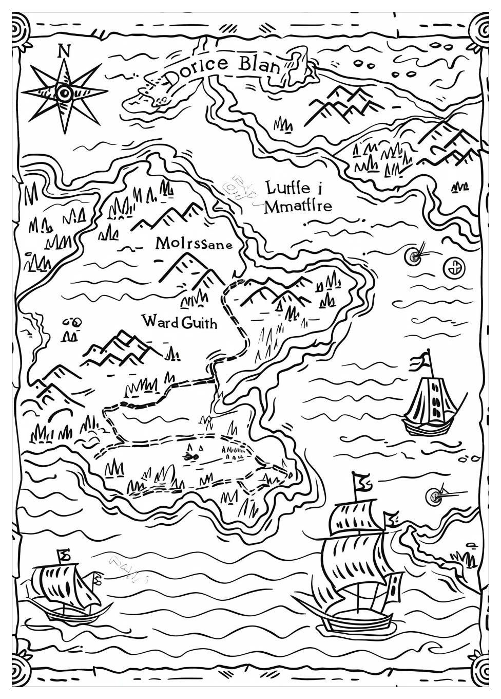 Treasure Map Coloring Pages-9