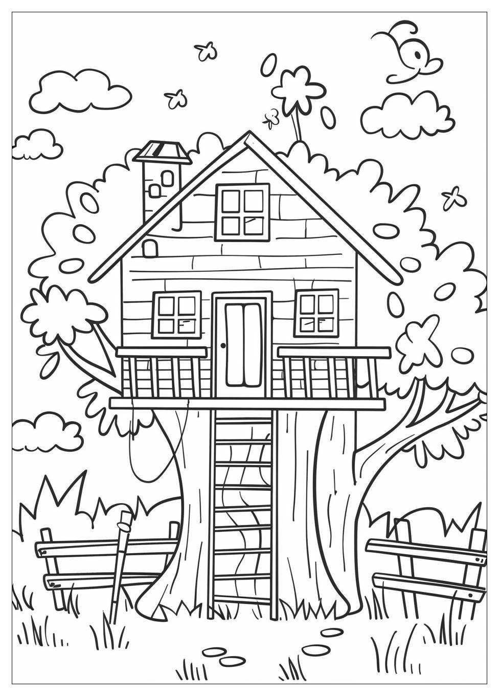 Tree House Coloring Pages-1