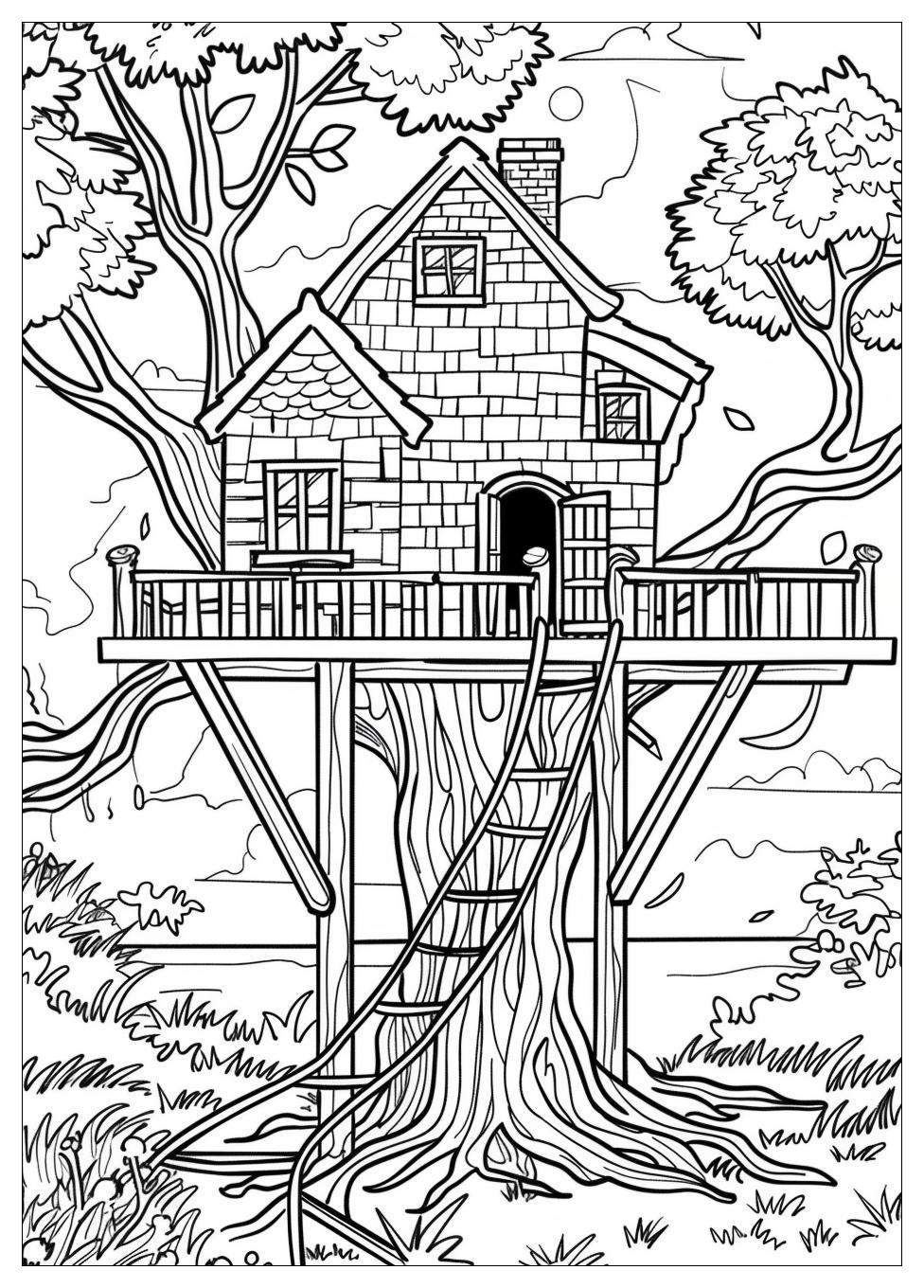 Tree House Coloring Pages-10