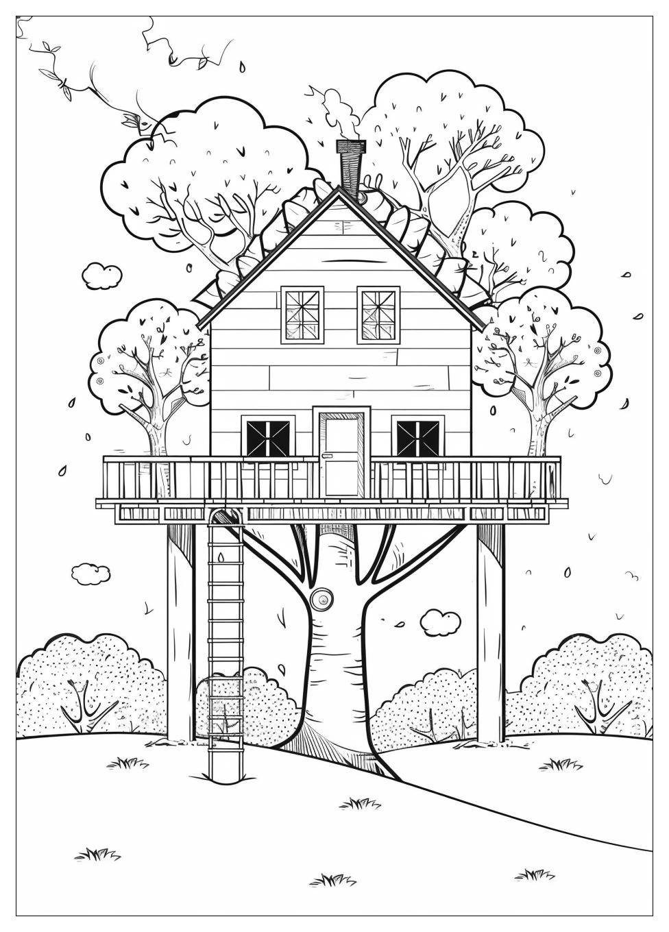 Tree House Coloring Pages-11