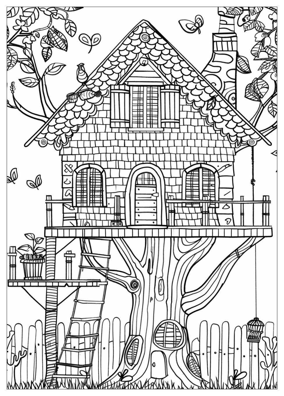 Tree House Coloring Pages-13