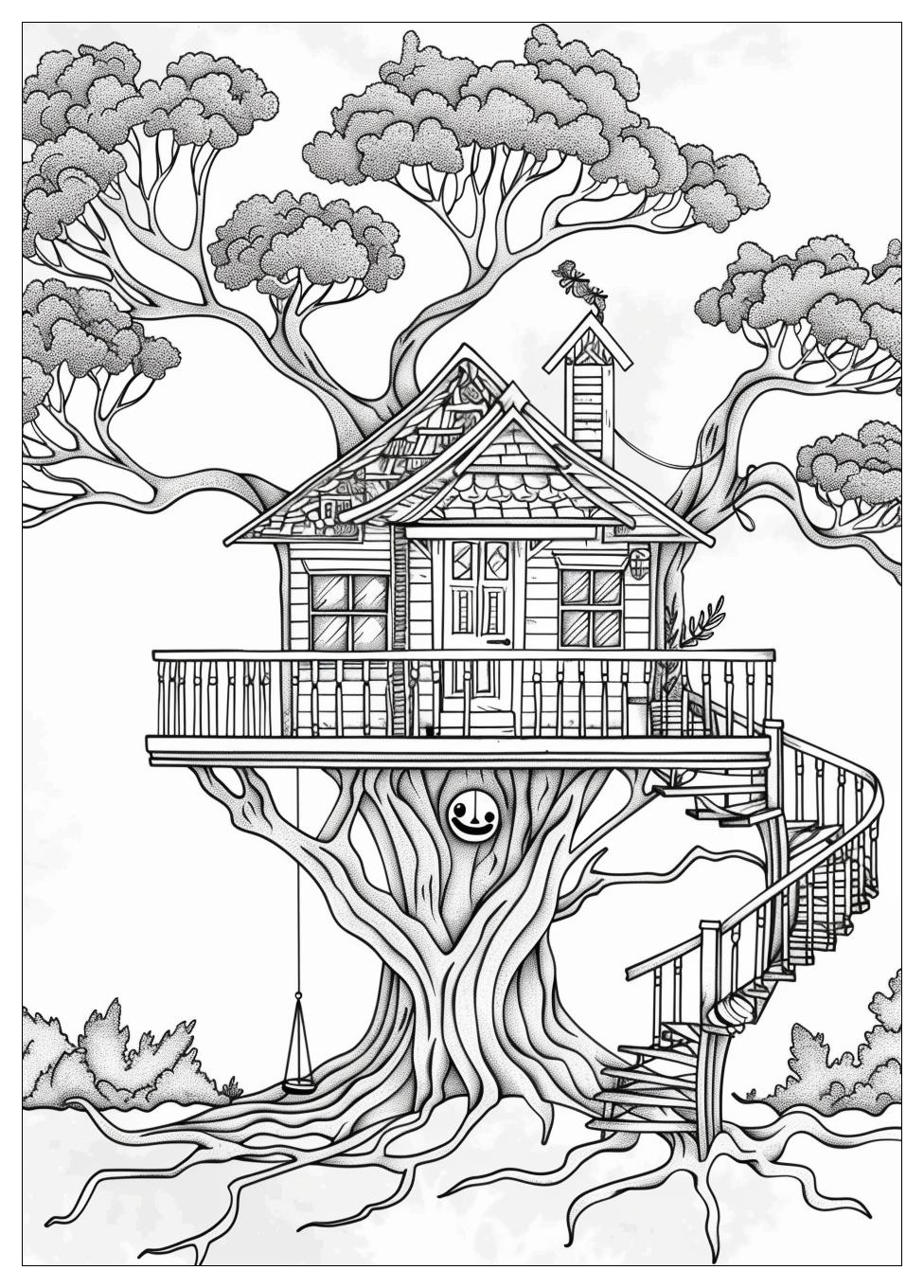 Tree House Coloring Pages-17