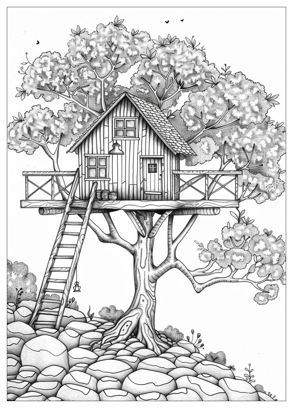 Tree House Coloring Pages-19