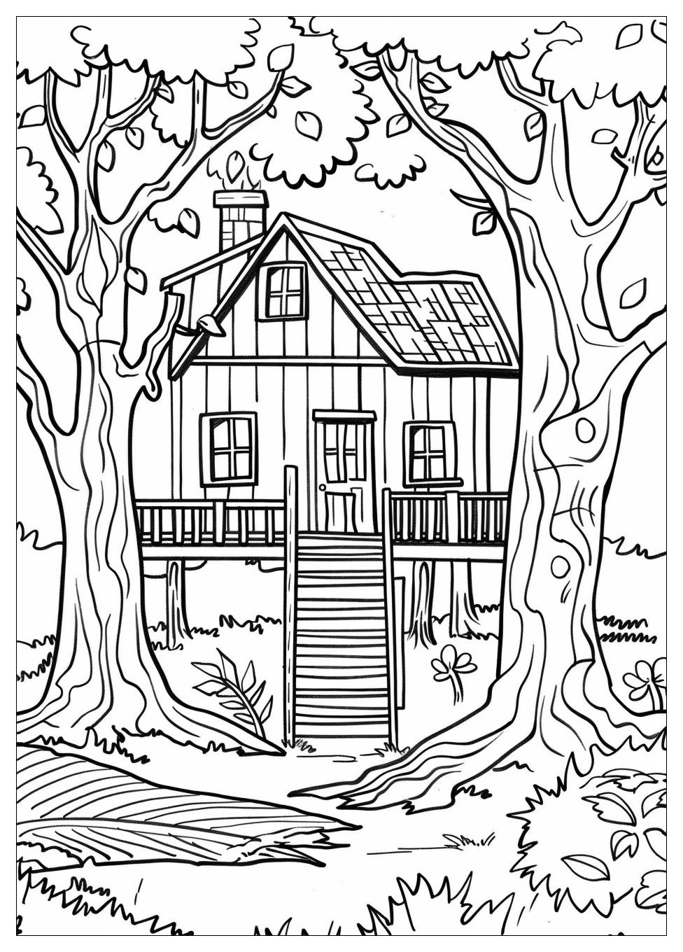 Tree House Coloring Pages-3