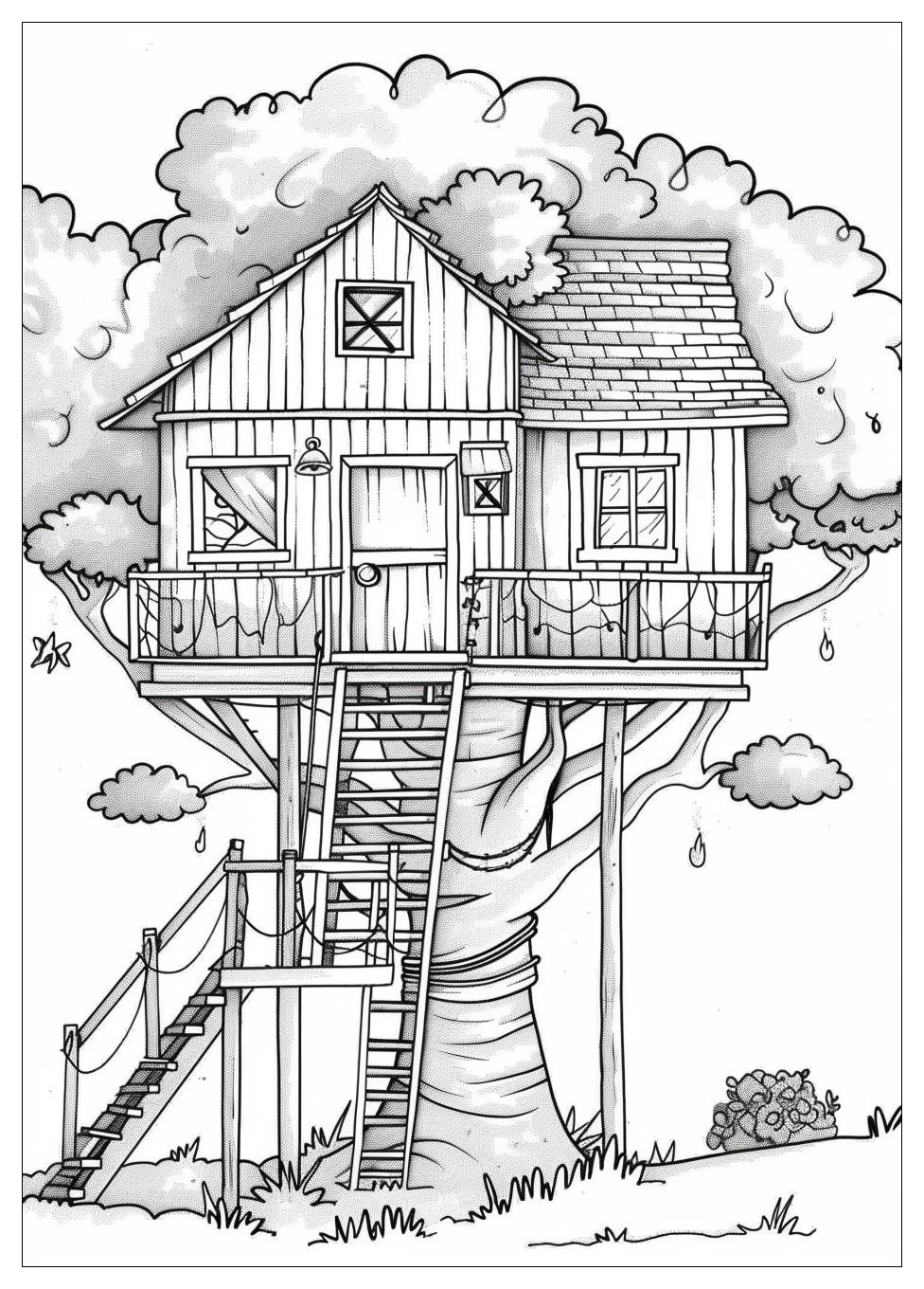 Tree House Coloring Pages-6