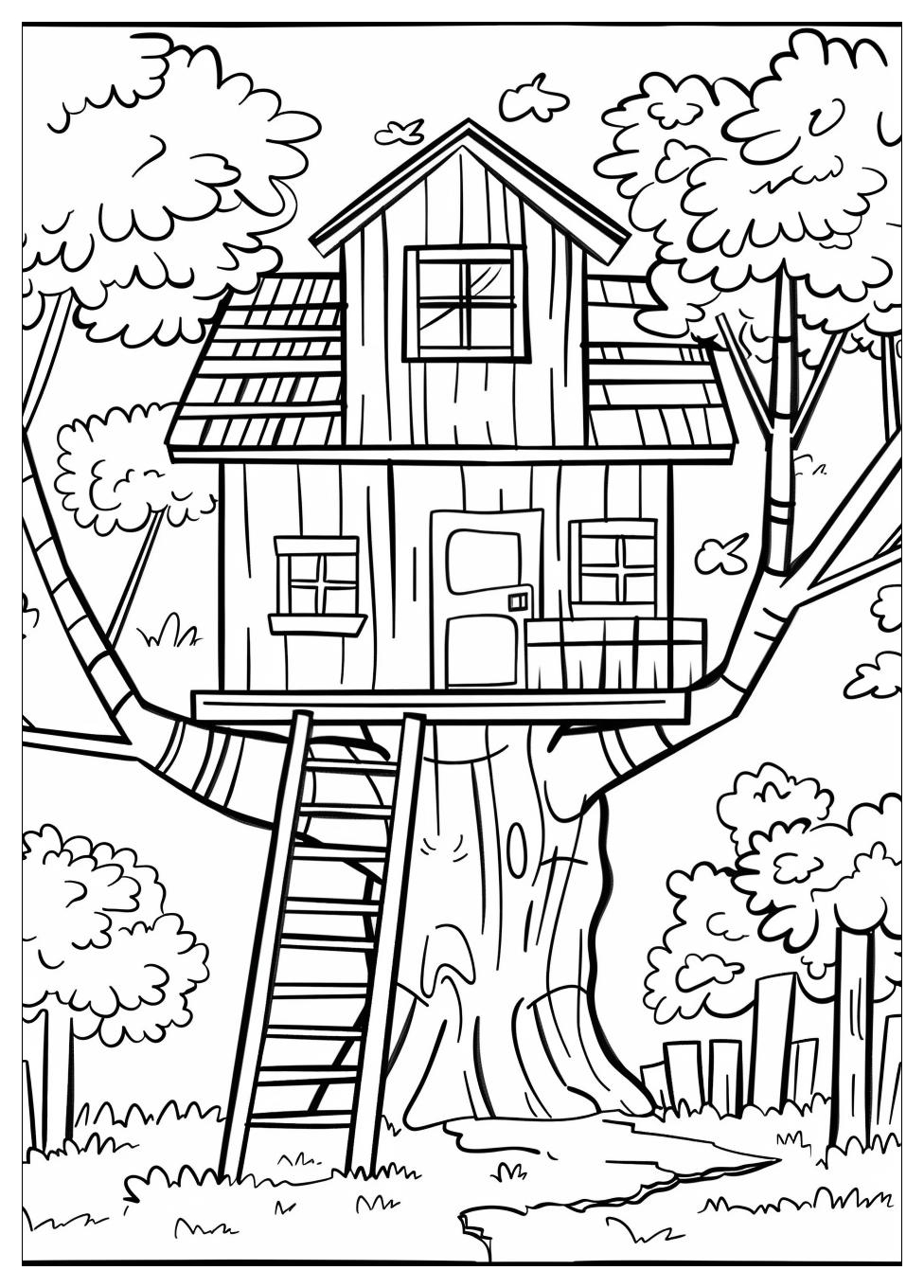 Tree House Coloring Pages-7