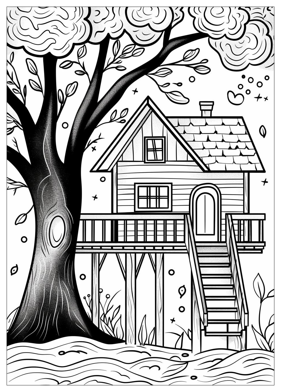 Tree House Coloring Pages-8