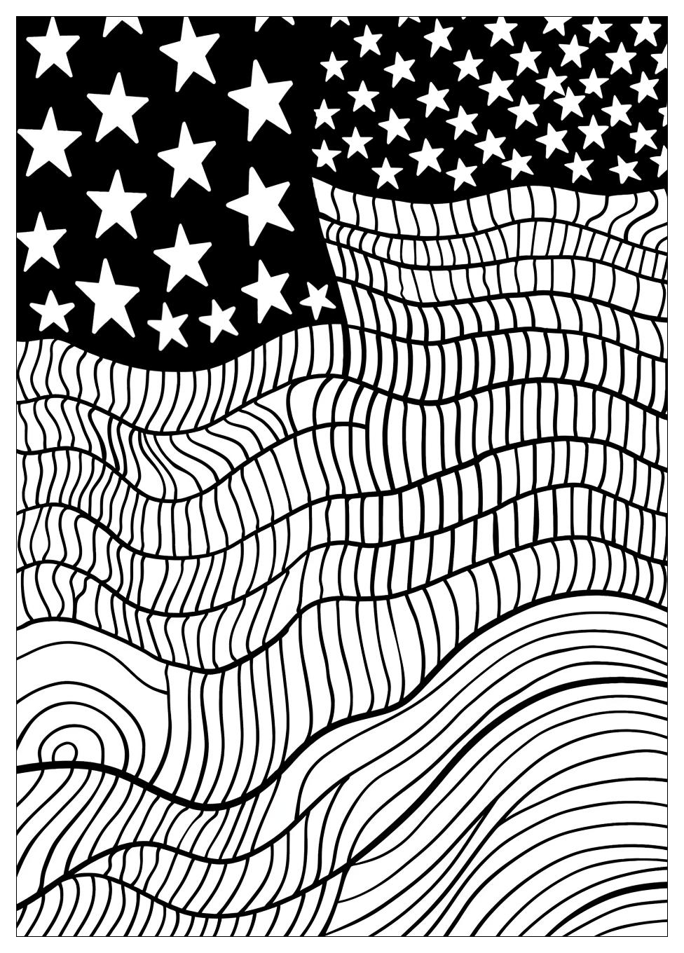 USA Flag Coloring Pages-5