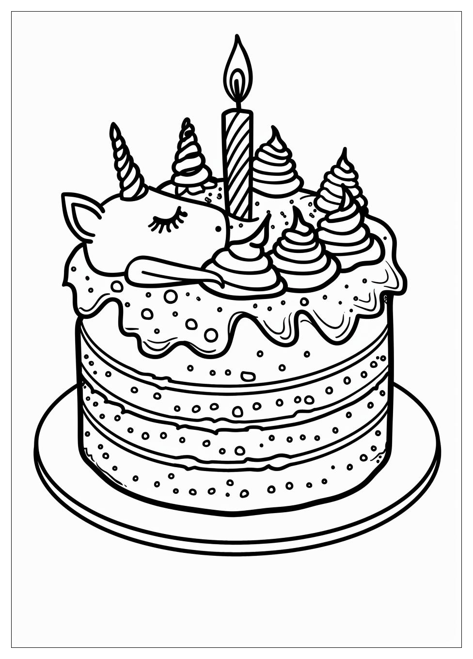 Unicorn Cake Coloring Pages-12