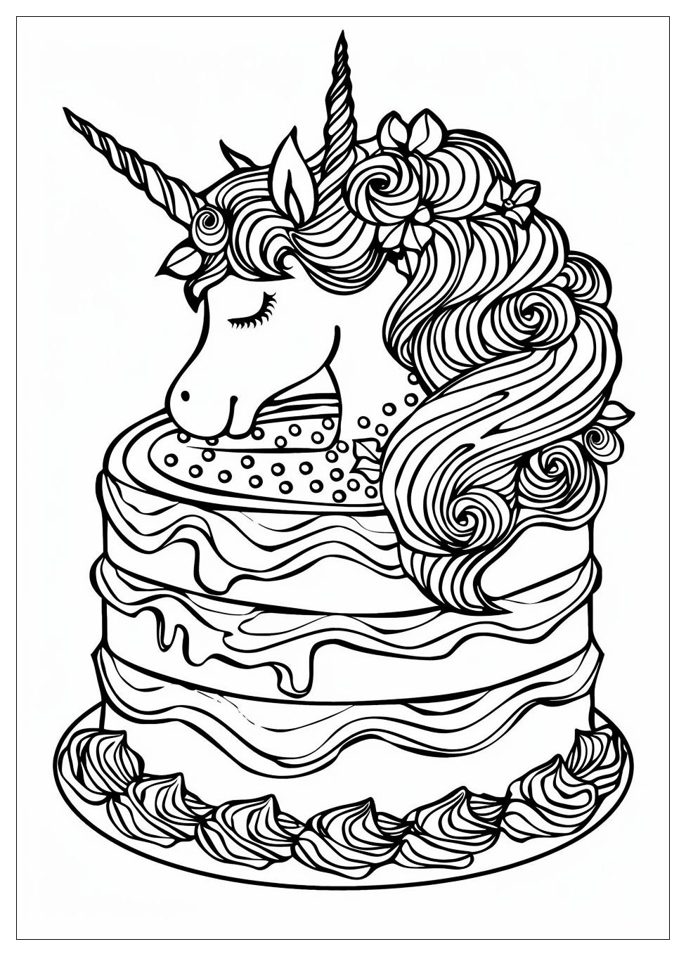 Unicorn Cake Coloring Pages-13