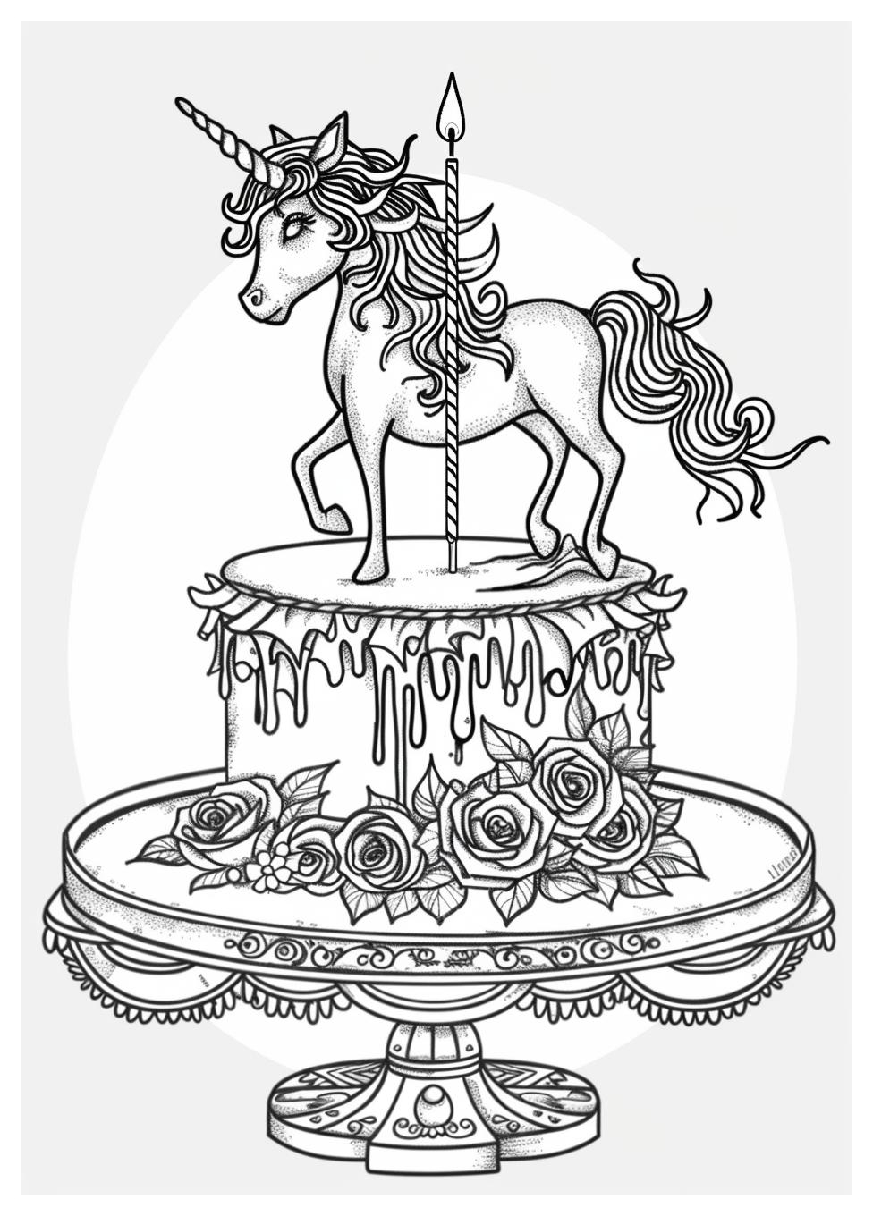 Unicorn Cake Coloring Pages-14