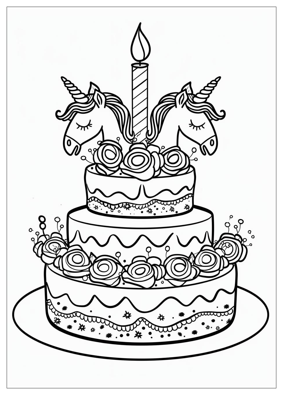 Unicorn Cake Coloring Pages-16