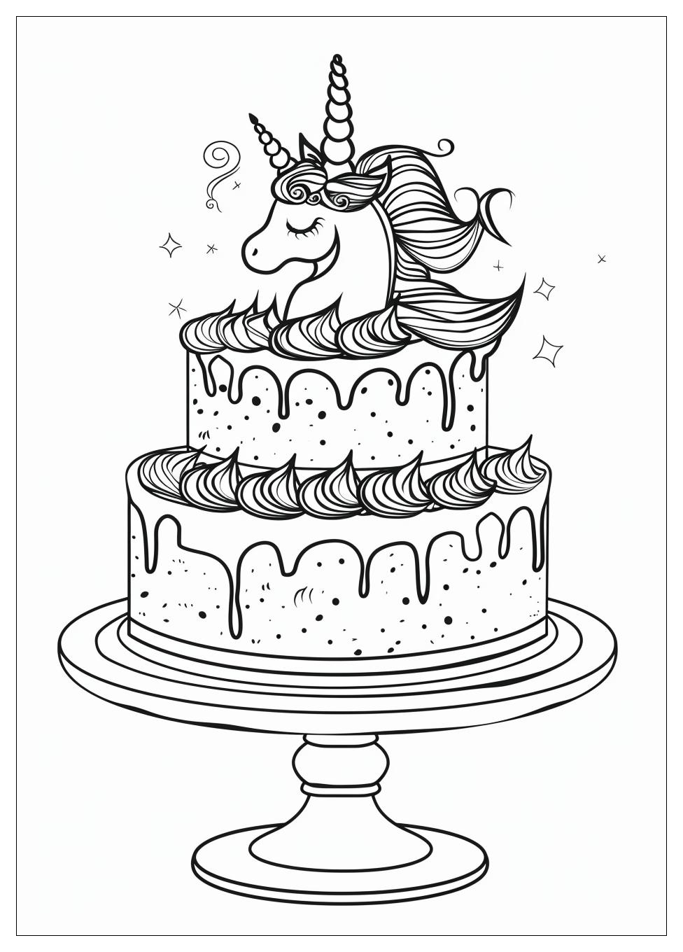 Unicorn Cake Coloring Pages-17