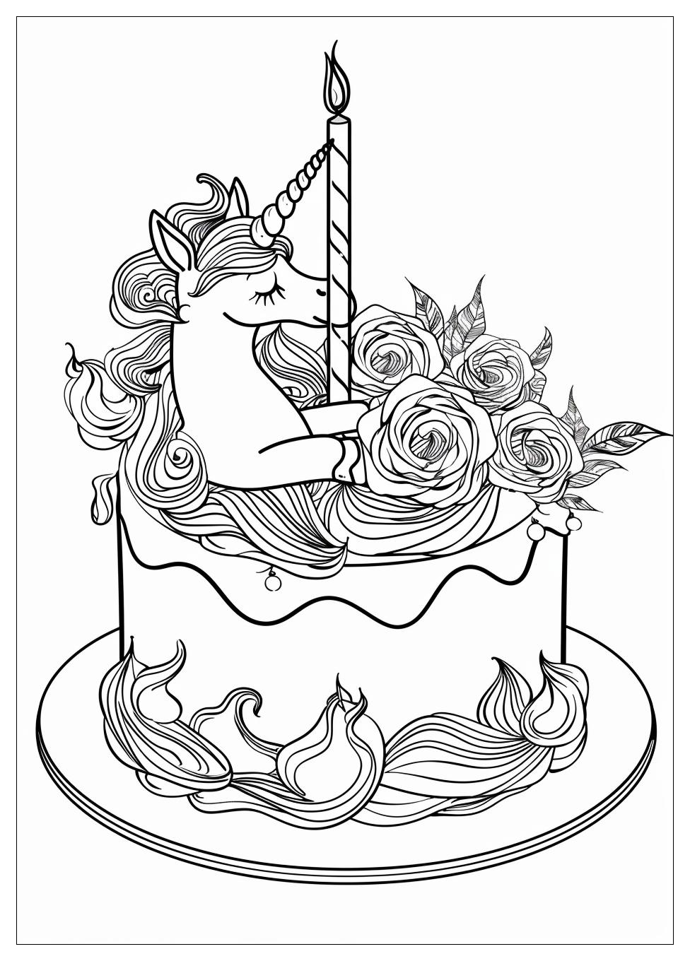 Unicorn Cake Coloring Pages-19